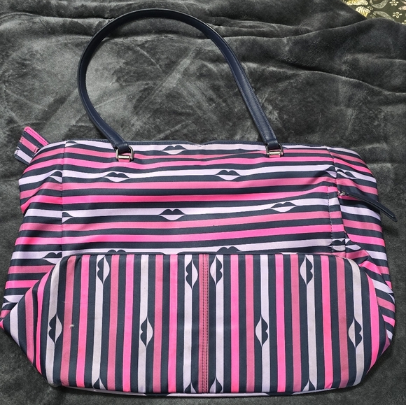 Kate Spade Black and Pink Striped Men's Bag - Picture 3 of 5
